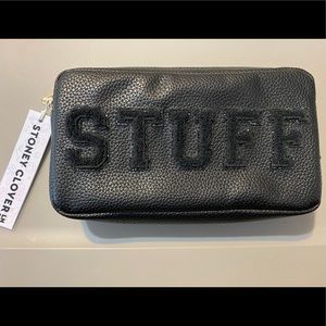 Stoney Clover Lane Leather Black Small Pouch “STUFF” BNWT